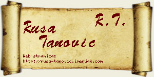 Rusa Tanović vizit kartica